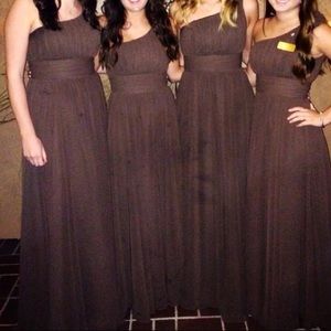 Chocolate brown One shoulder Bridesmaid dress